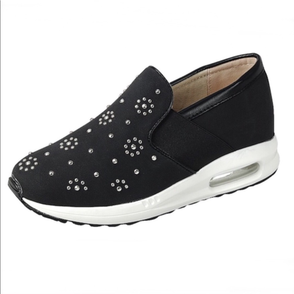 Slip On Embellished Sneakers in Black - Picture 2 of 8